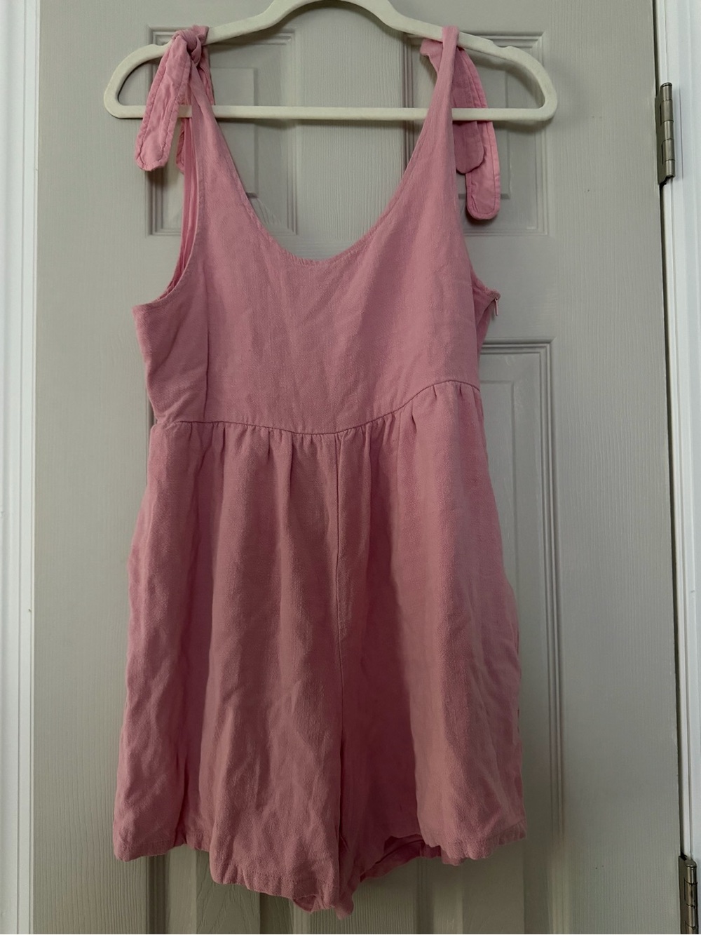 Pink Lily Girls' Mauve Pink Tie-Shoulder Romper Dress